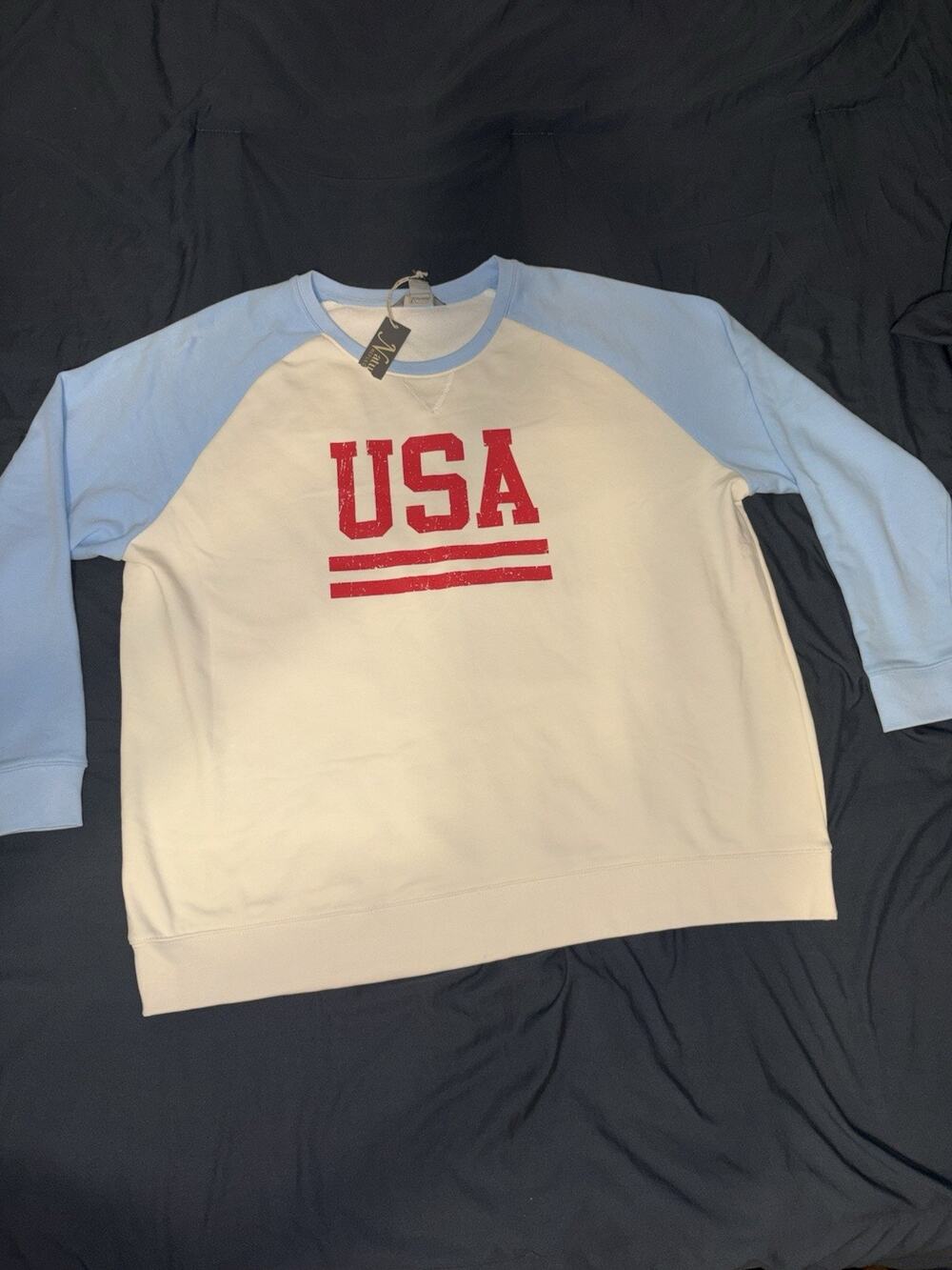 Natural Reflections Blue Bell Red White And Blue USA Sweatshirt Size XL NWT